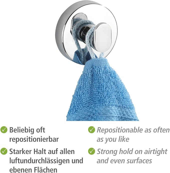 Norvo | Vacuum-Loc Veggkroker Duo Capri – Borløs & Sterk Veggmontering for Bad & Kjøkken