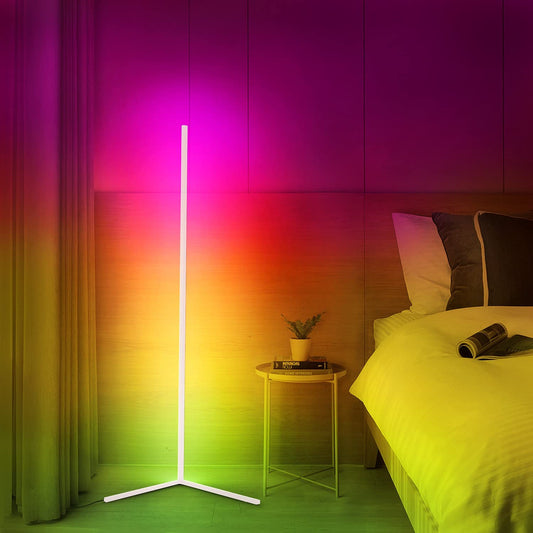 Norvo | Moderne Krok LED Gulvlampe – Plassbesparende Minimalistisk Design med Myk Ambient Belysning