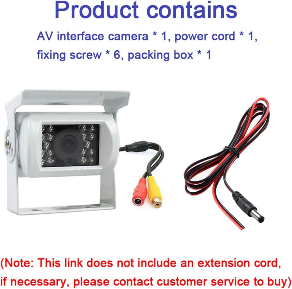 Norvo | Truck Backup Camera 12V/24V med 18 LED IR Nattlys IP68