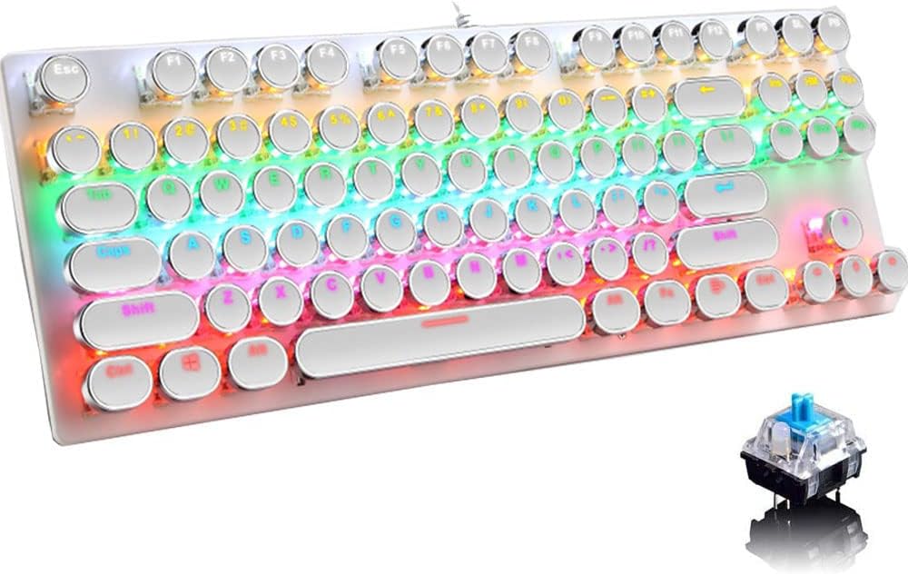 Norvo | 87-Tast Mekanisk Gaming Tastatur RGB Bakgrunnsbelyst Blå Bryter