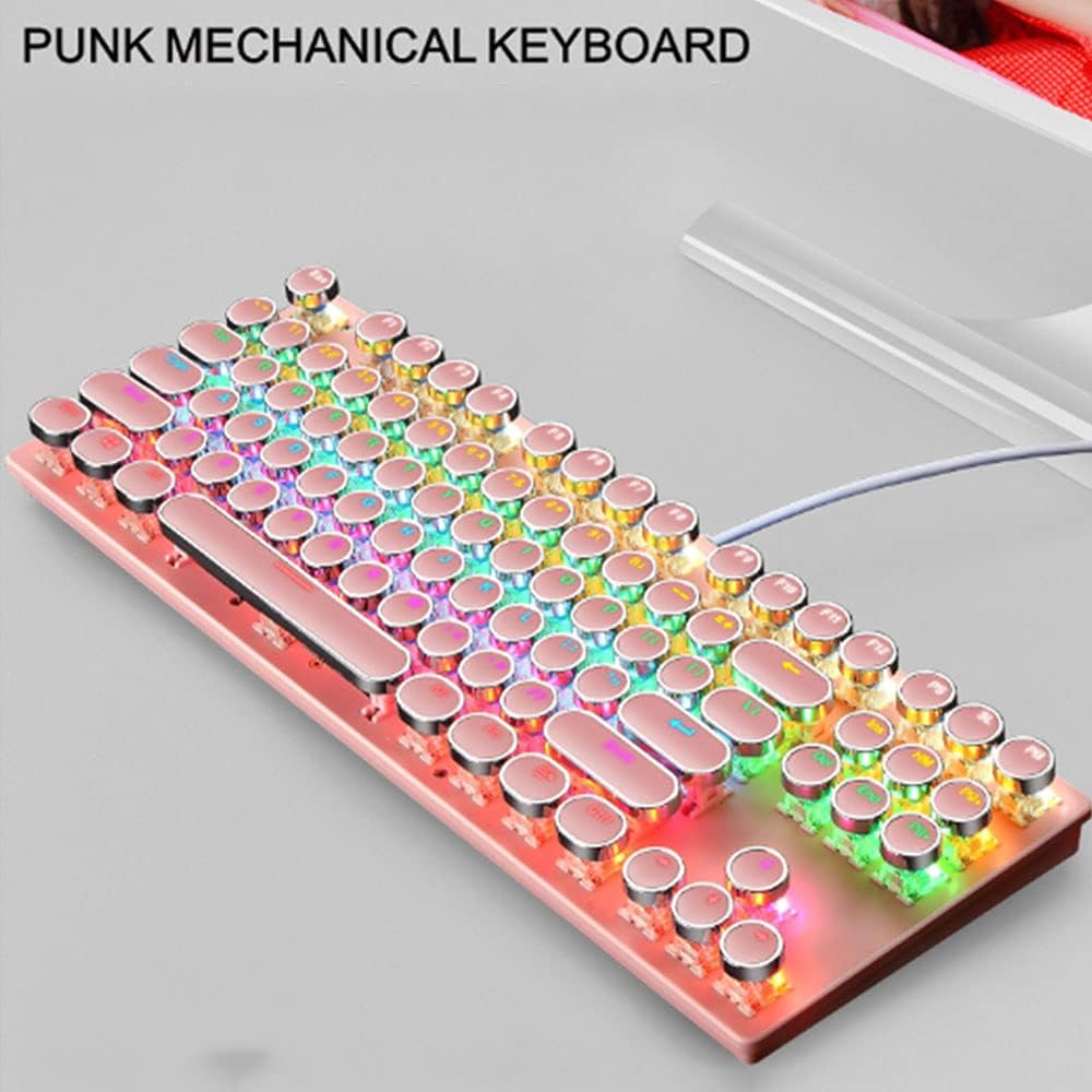 Norvo | 87-Tast Mekanisk Gaming Tastatur RGB Bakgrunnsbelyst Blå Bryter