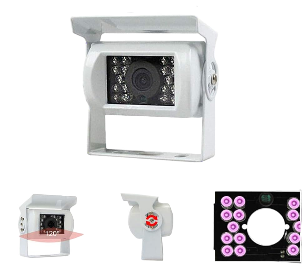 Norvo | Truck Backup Camera 12V/24V med 18 LED IR Nattlys IP68