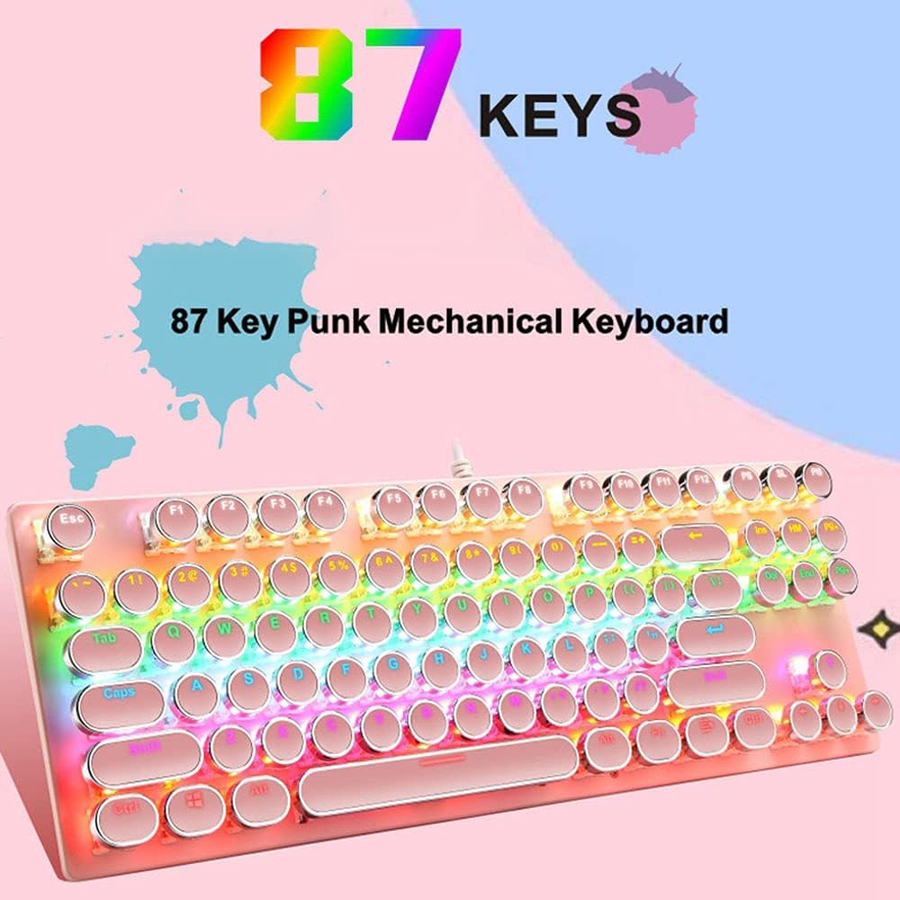 Norvo | 87-Tast Mekanisk Gaming Tastatur RGB Bakgrunnsbelyst Blå Bryter