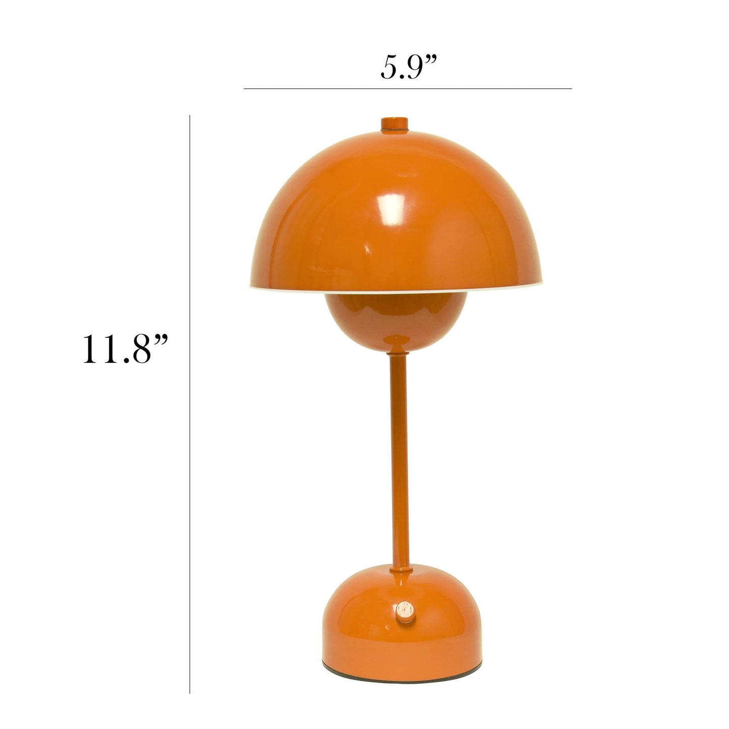 Norvo | Enkle design LED berøringslampe, 11.8" bærbar & oppladbar sopp i oransje