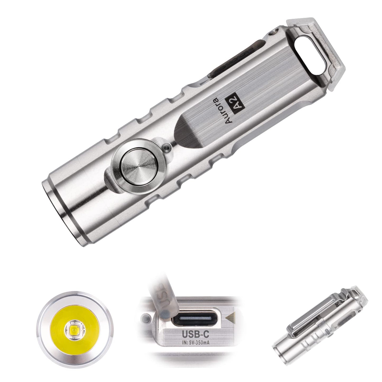 Norvo | Rovyvon Aurora A2 G4 650 Lumen Usb C Oppladbar Nøkkelring Lommelykt Med Magnetklips