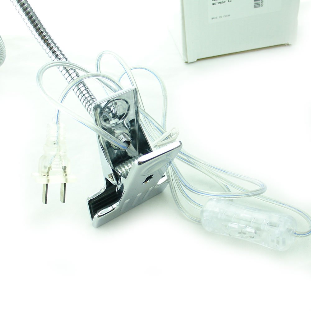 Norvo | Quans 5W Led Skrivebordslampe, Fleksibel Gåsehalser, Varme Hvit, Klype Lys For Lesing & Sying