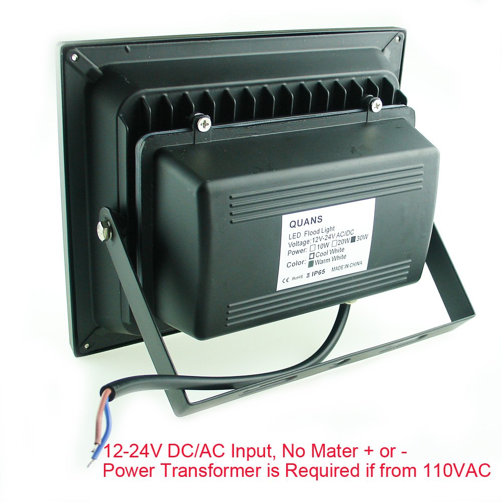 Norvo | Quans 30W Varm Hvit Led Flomlys, Vanntett Ip65, 12-24V Ac/Dc, Ultra Lys 3000