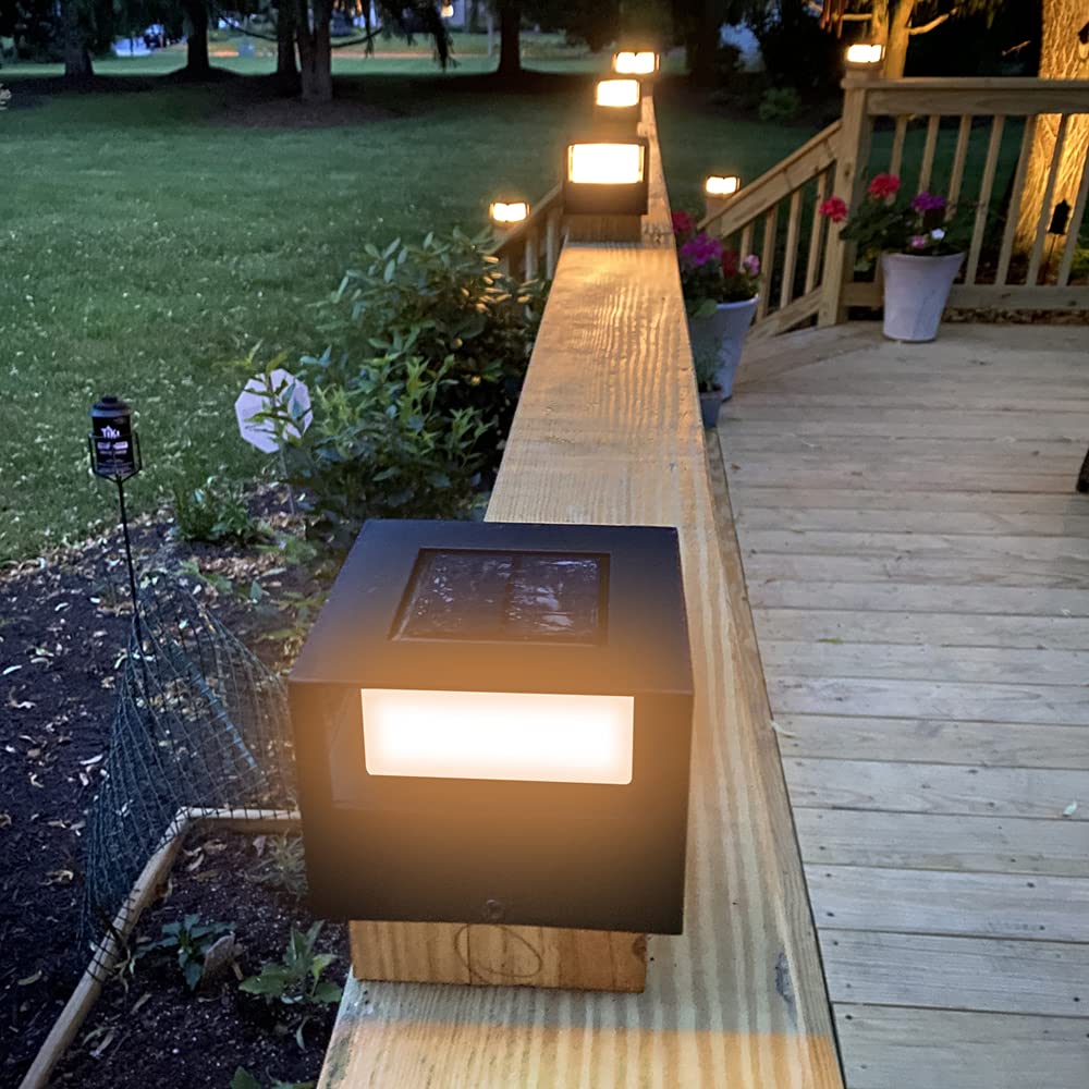 Norvo | Viewsun Solcelle Postlys 4 Pakke - Vanntette Led Hekkslys For 4X4, 5X5, 6X