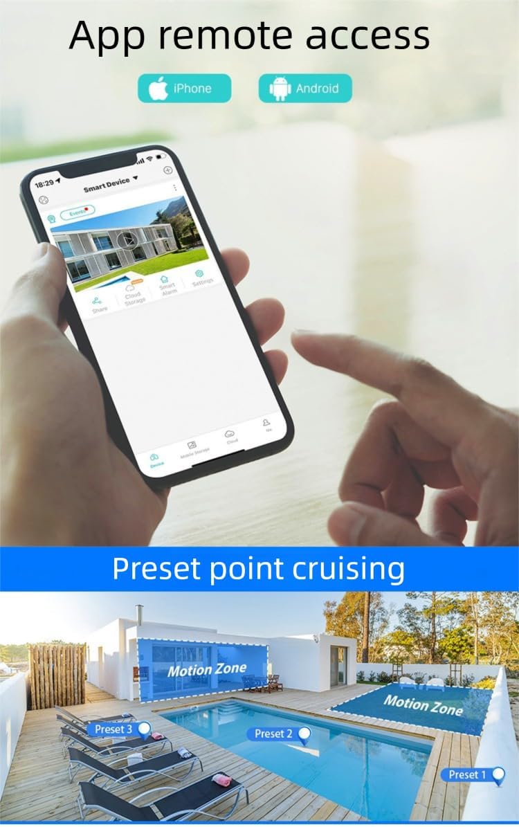 Norvo | Utendørs- og Innendørs Sikkerhetskamera 2K 355° Visning med Nattmodus