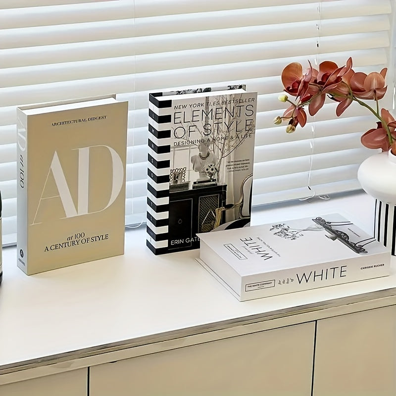 ChicDecor - Sett med 3 elegante bøker for interiørstil
