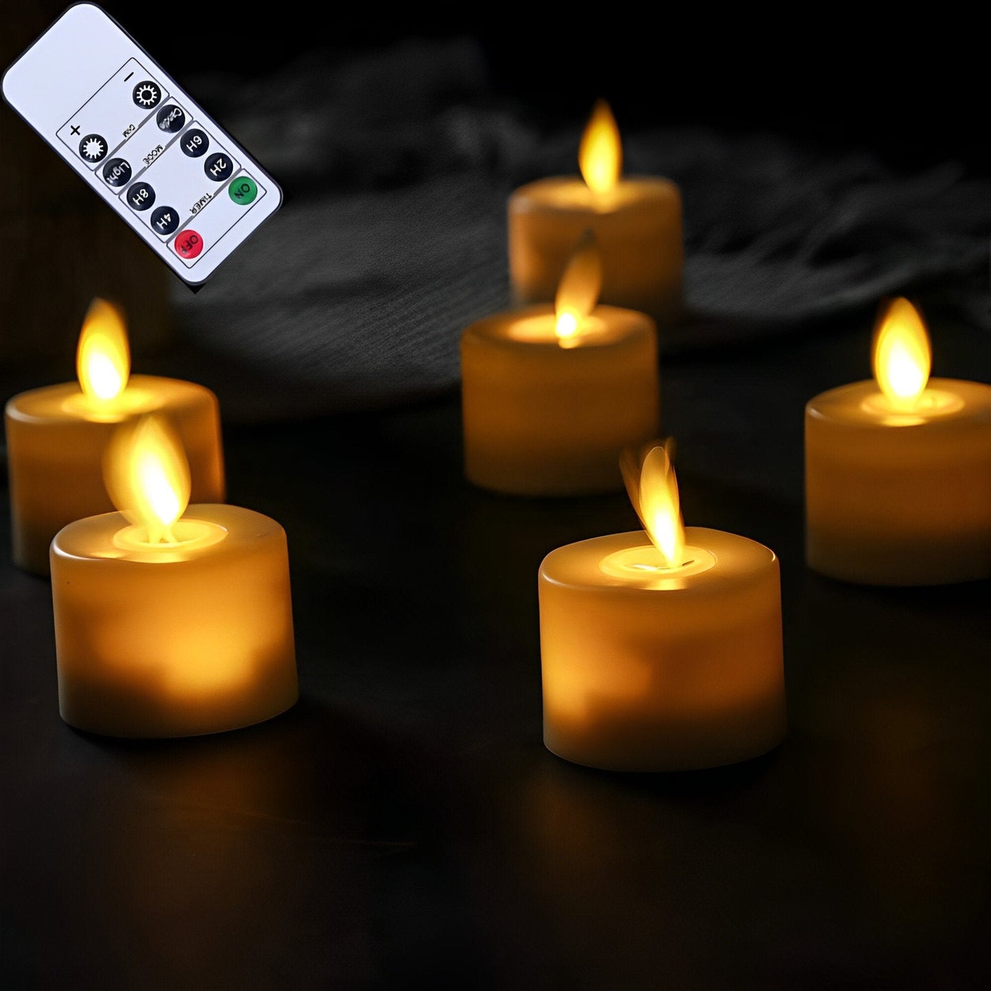 Norvo | Elektronisk stearinlys med bevegelig flamme | Veke-løs LED lys