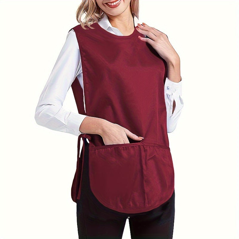Norvo | Vest-stil side-bundet forkle med lommer – Polyester, 68cm lengde x 48cm bredde, Ideell for kjøkken og spisestue bruk