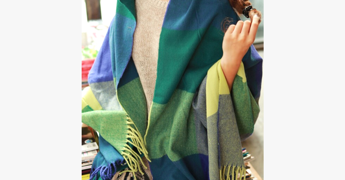 Norvo | Checkered Wool Scarf and Shawl - Various Colors