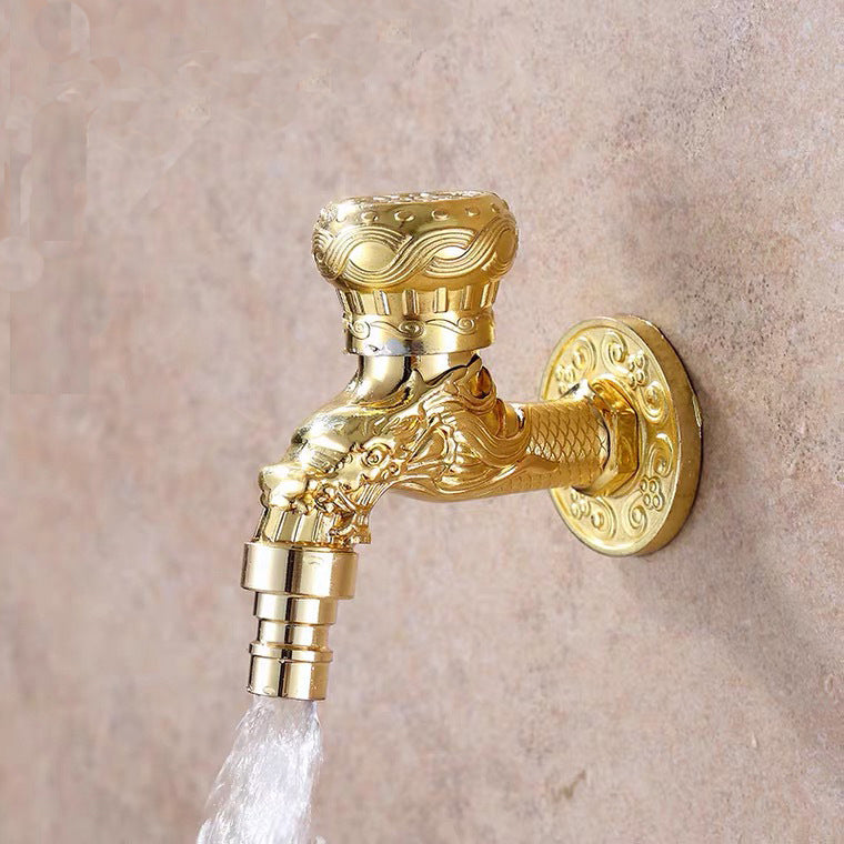 Norvo | Vintage Classic Faucet Water Lock Single Handle Dragon Engraving Wall Mounted Faucet