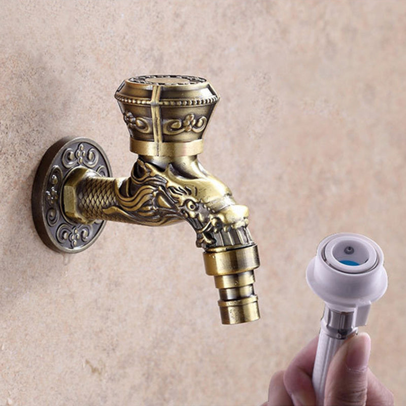 Norvo | Vintage Classic Faucet Water Lock Single Handle Dragon Engraving Wall Mounted Faucet