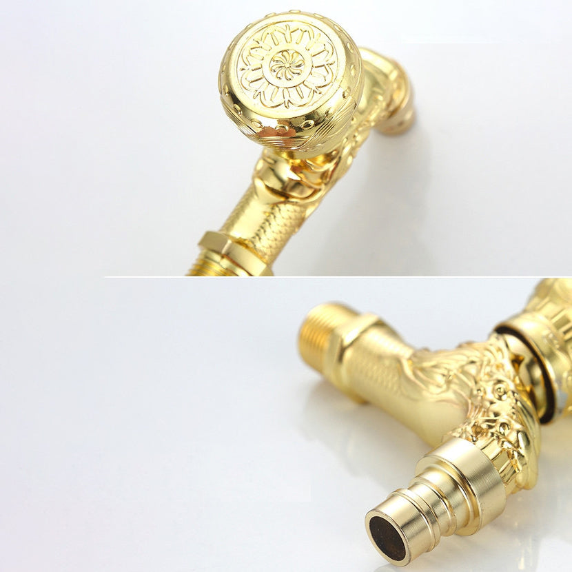 Norvo | Vintage Classic Faucet Water Lock Single Handle Dragon Engraving Wall Mounted Faucet