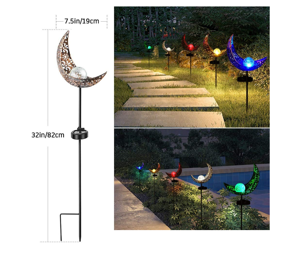 Norvo | Solhagen Lys laget av Metall – Vanntett LED Design i Måne, Flamme, Sol eller Stjerneform