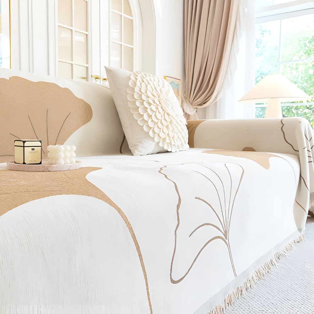 Norvo | Pastoral Stil Ginkgo Blad Sofa Trekk
