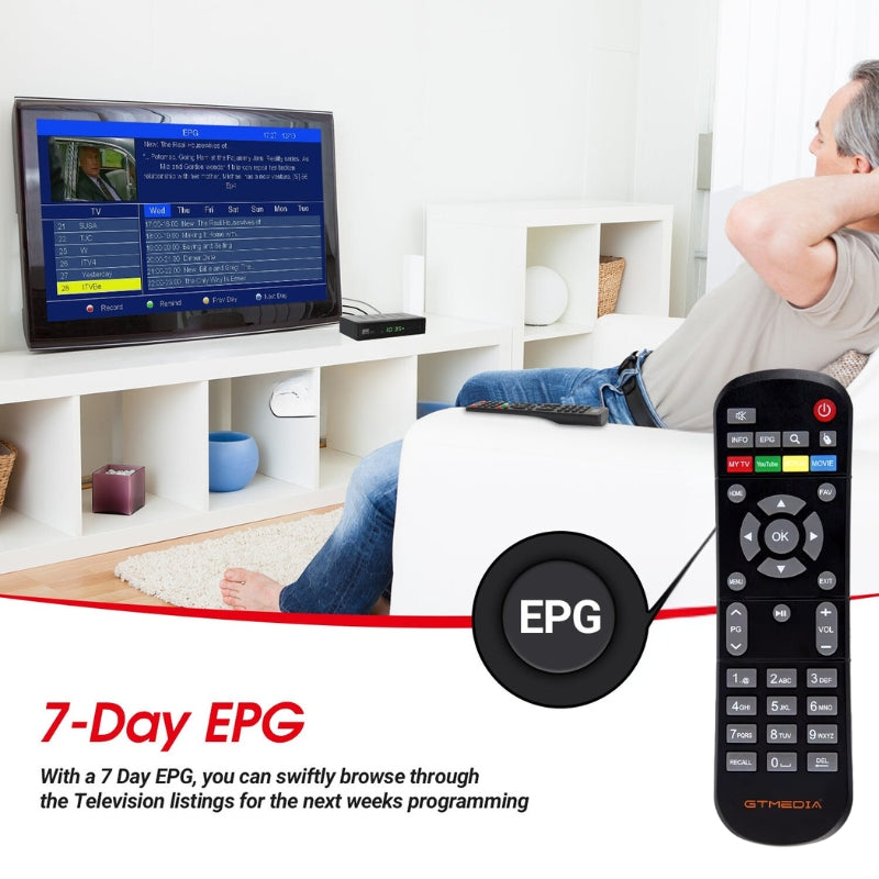 Norvo | V7 S5X Freeview Box Recorder – HD TV Opptaksenhet med innebygd Freeview