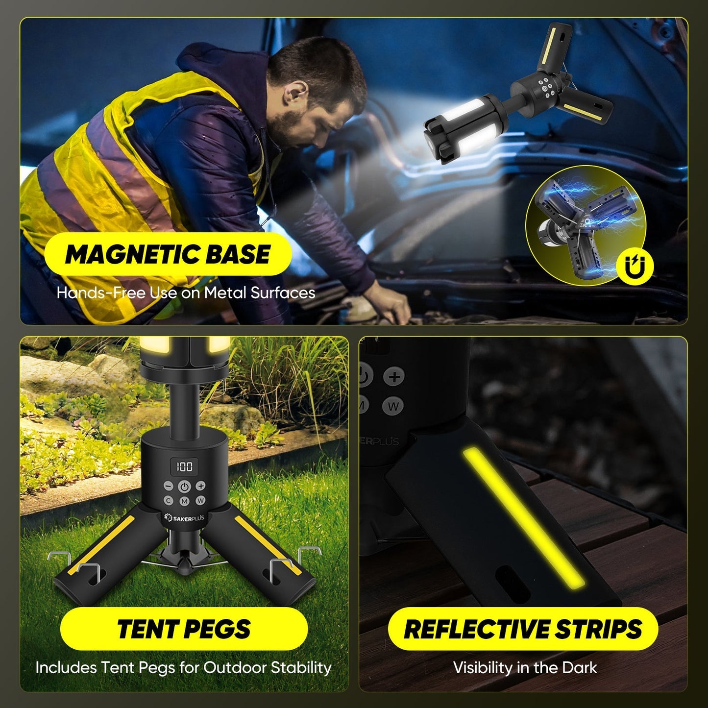 Norvo | SakerPlus Teleskopiske Campinglys med Stativ