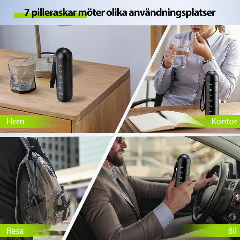 Norvo | 7-dagers bærbar pilleorganisator for reise
