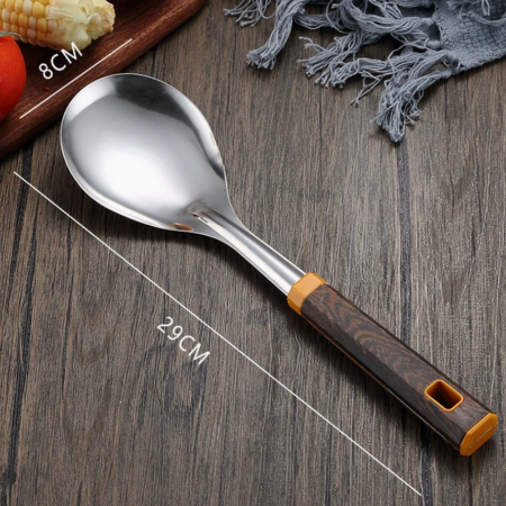 Norvo | Wood Grain Rustfritt Stål Kjøkkenutstyr | 6pcs Sett