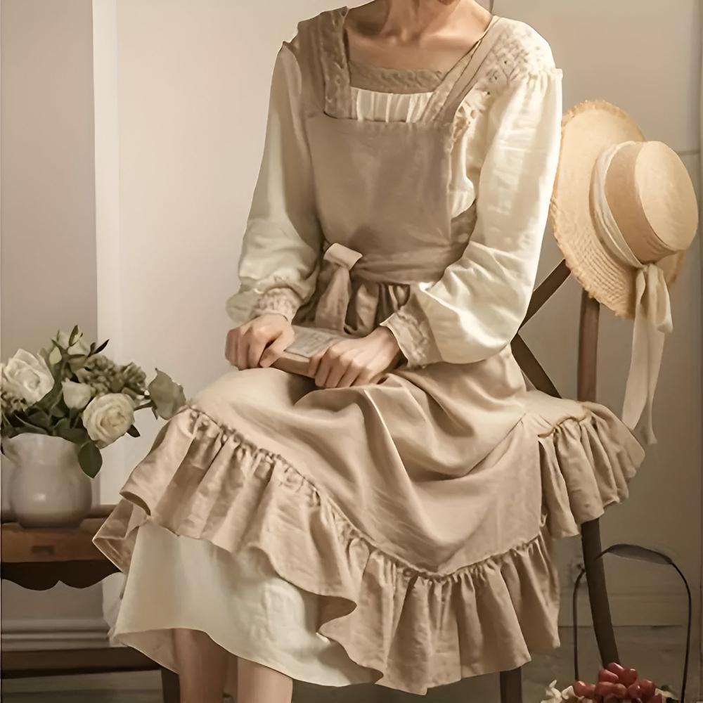 Norvo | Rustikk Ruffle Linne Forkle