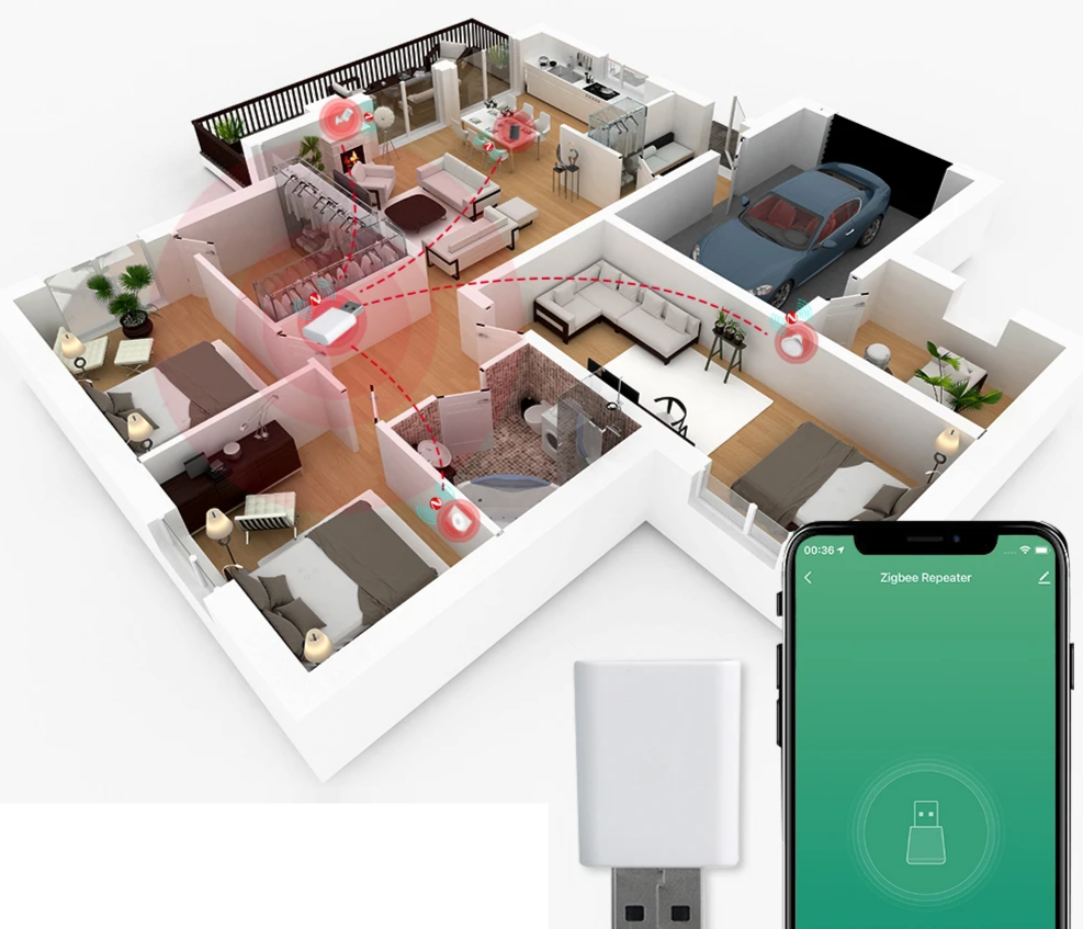 Tuya ZigBee Signal Repeater Forsterker & Utvider - WiFi rekkeviddekontroll via SmartLife Google Alexa-apper