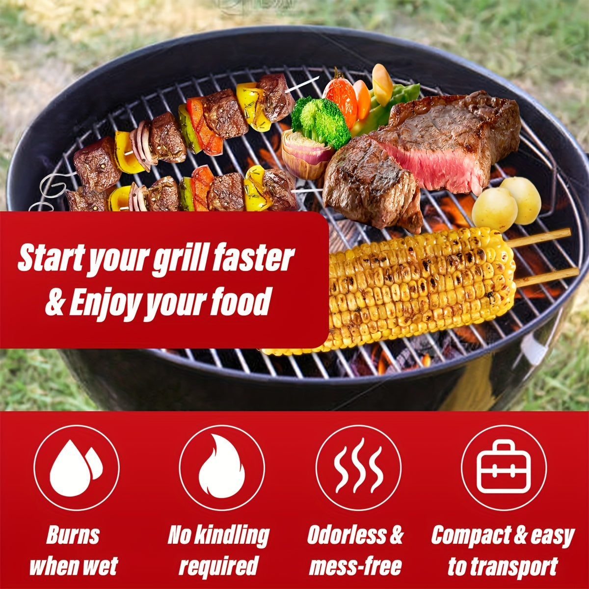 Norvo | 72-Pack Allværds Tre-kull Tennbriketter – Røykfri, Luktfri – Ideell for Grill, Peis, Kamin, BBQ, Vedovn, Røker – Allsidig oppvarming for Innendørs- og Utendørsområder