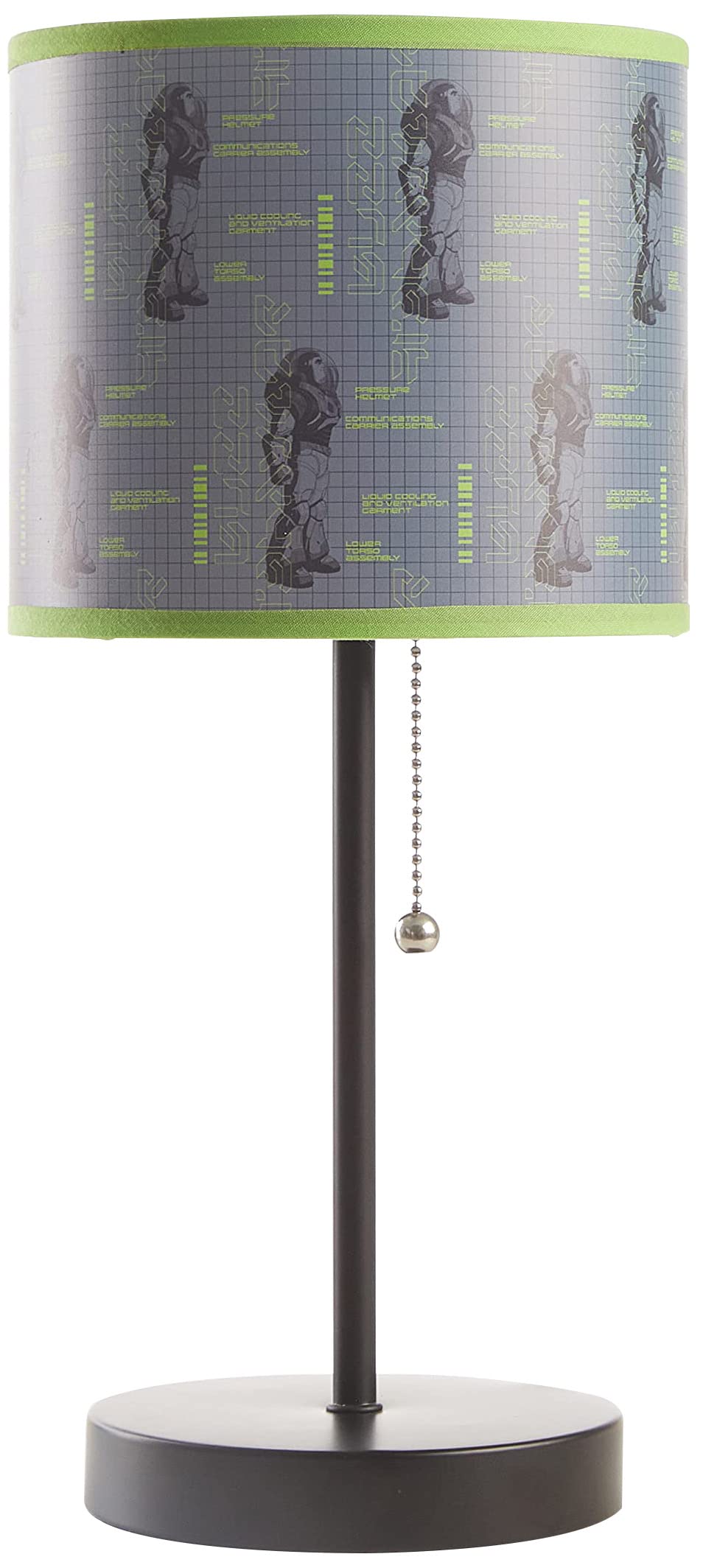 Norvo | Idea Nuova Lightyear Stick Bord Barn Lampe Med Trekkjede, Tematisk Trykt Dekorativ Skjerm, 15.5'' H X 7'' B