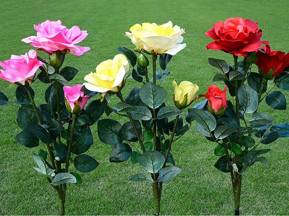 Norvo | Solfylte rose lys – hagepinner med solcellepanel for dekorativ belysning