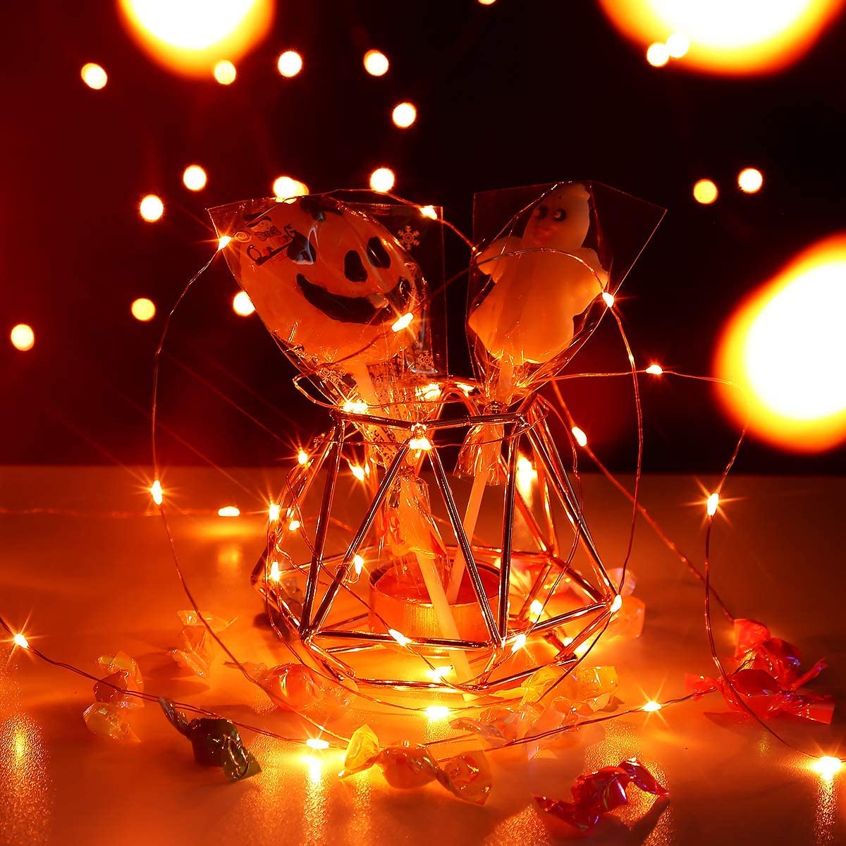 Norvo | Qitong 4 Pakke 144Ft Oransje Solrlige Julelys, 400 Led Vanntette Blinker Fe-lamper