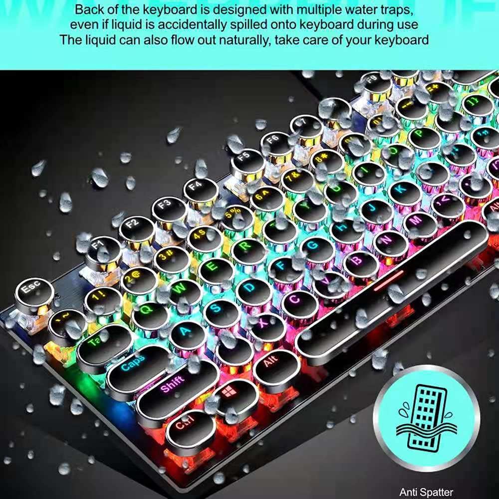 Norvo | 87-Tast Mekanisk Gaming Tastatur RGB Bakgrunnsbelyst Blå Bryter