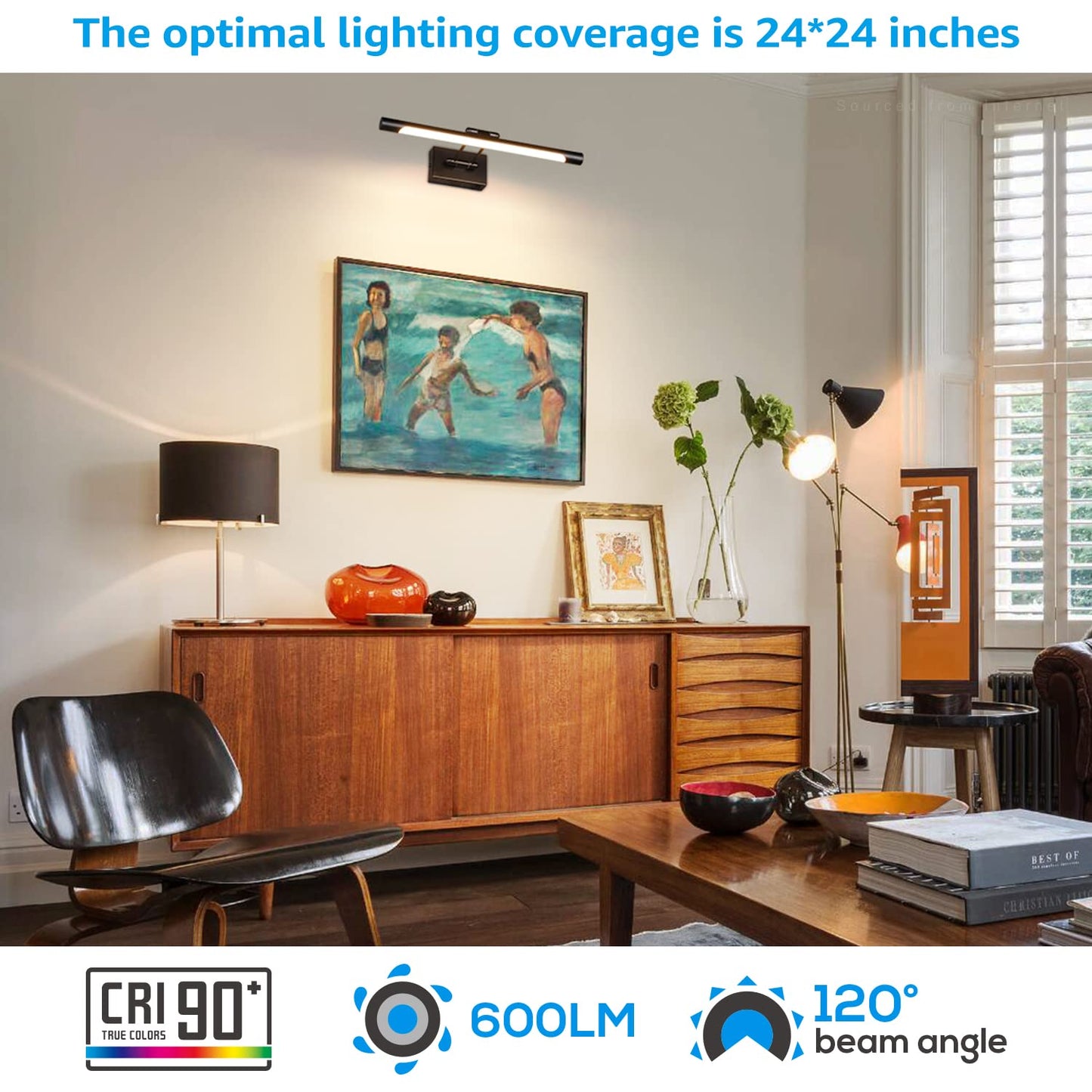 Norvo | Leonlite Dimbar Led Bilderlys, 3Cct, Cri90, Metall, Veggkunst, Svart, Et