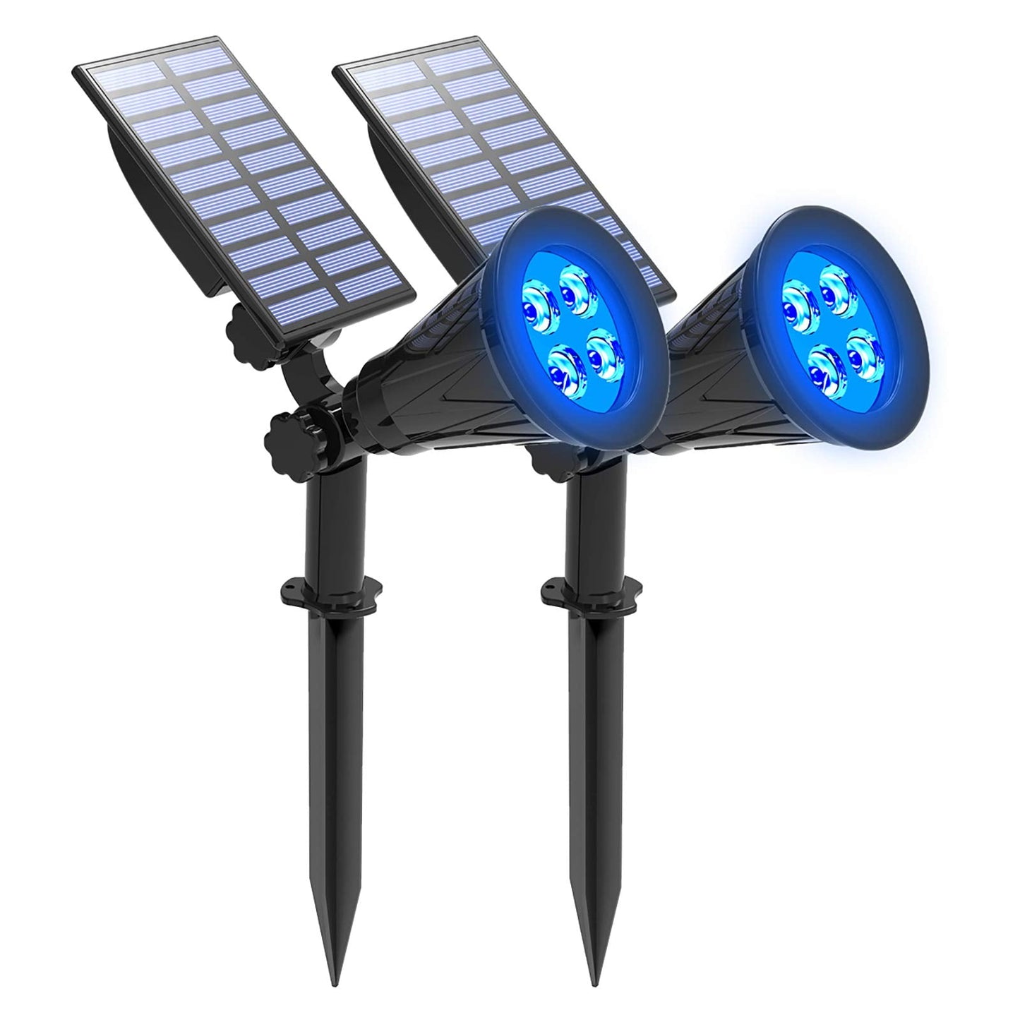 Norvo | T-Sunus Blå Sollys, Vanntett Ip65, 2 Pakke Hage Spotlights For Utendørs Sikkerhet