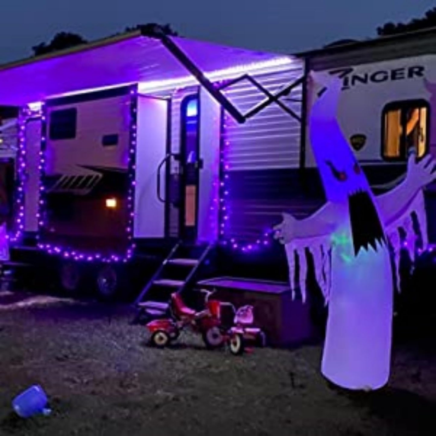 Norvo | Qitong 2 Pakke Lilla Solcelle Julelys, 66Ft 200 Led Vanntette Fe-lys, 8 Moduser