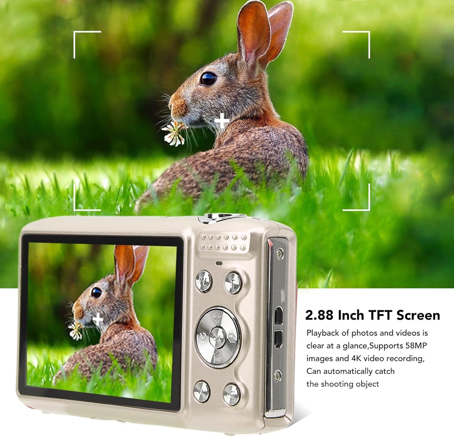 Norvo | 4K Kompakt Digitalkamera med 58MP Bilder og 16X Zoom – Lumora
