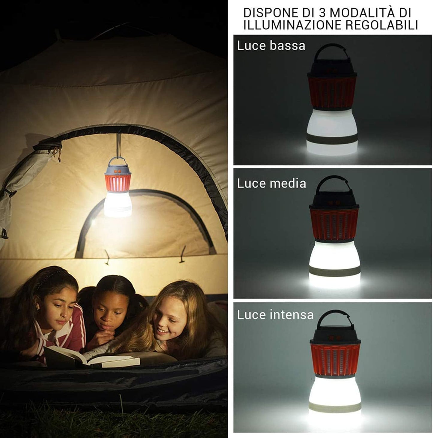 Norvo | Solenergi LED Mygglampe med Integrert Lantern – Effektiv Insektbeskyttelse og Belysning for Hage og Camping