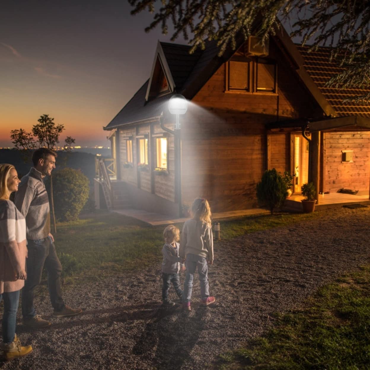 Norvo | Kocaso Veggpakke Led-lamper 144 Leds Med Fotocelle Sensor - Ip65 Vanntett Utendørs Lampe