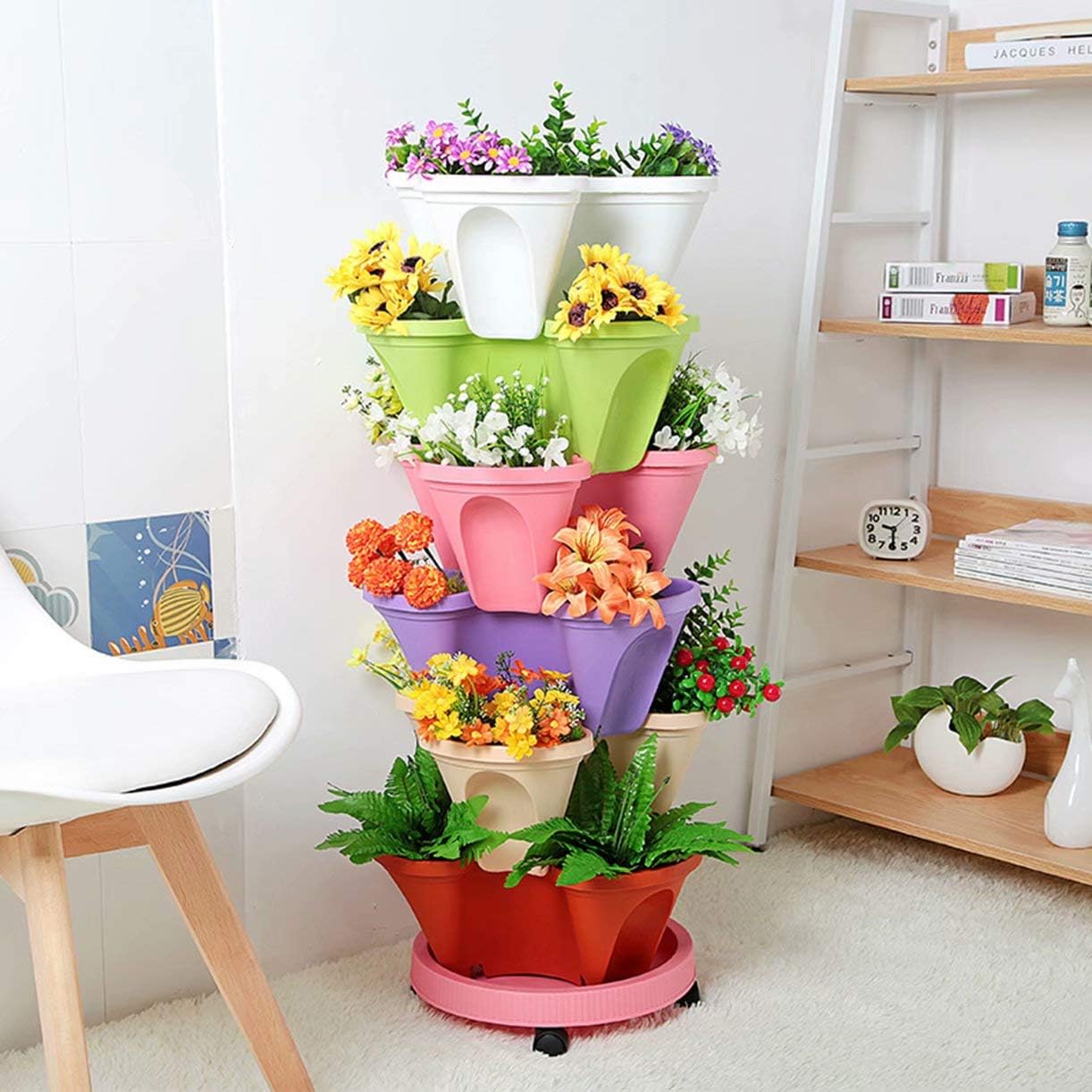 Norvo | 6-lags vertikal plante-tårn – Tredimensjonal blomstringssystem for hagen