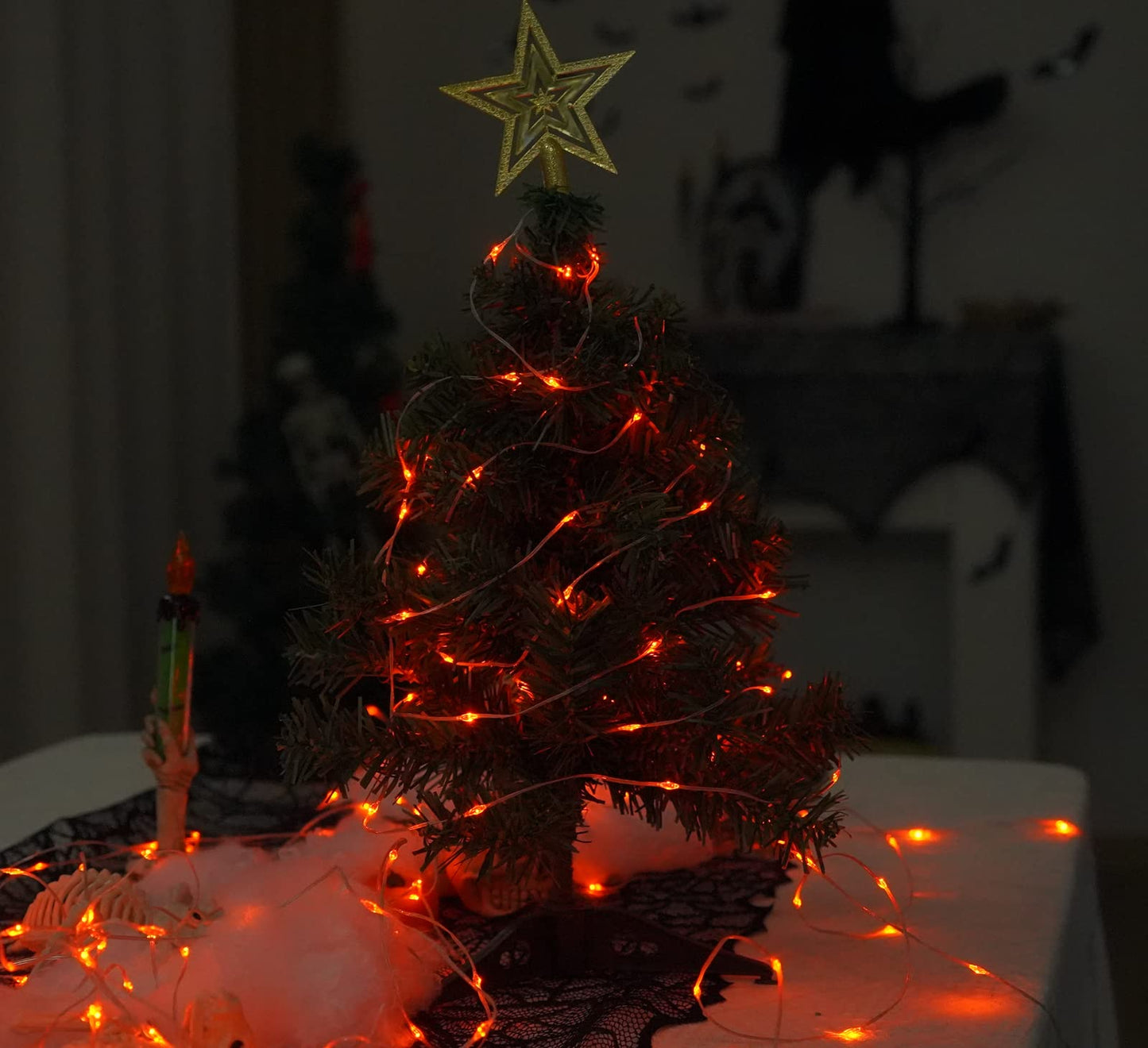 Norvo | Qitong 4 Pakke 144Ft Oransje Solrlige Julelys, 400 Led Vanntette Blinker Fe-lamper