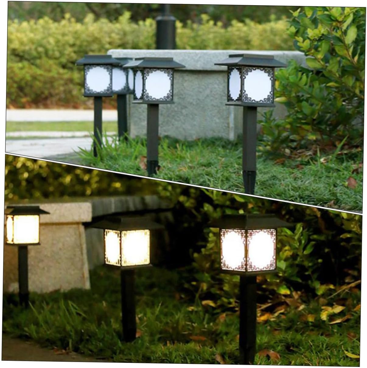 Norvo | Solar LED Hage Lampe – Stor Firkantet Lampe med Varmt Lys og Dobbelt Bruk