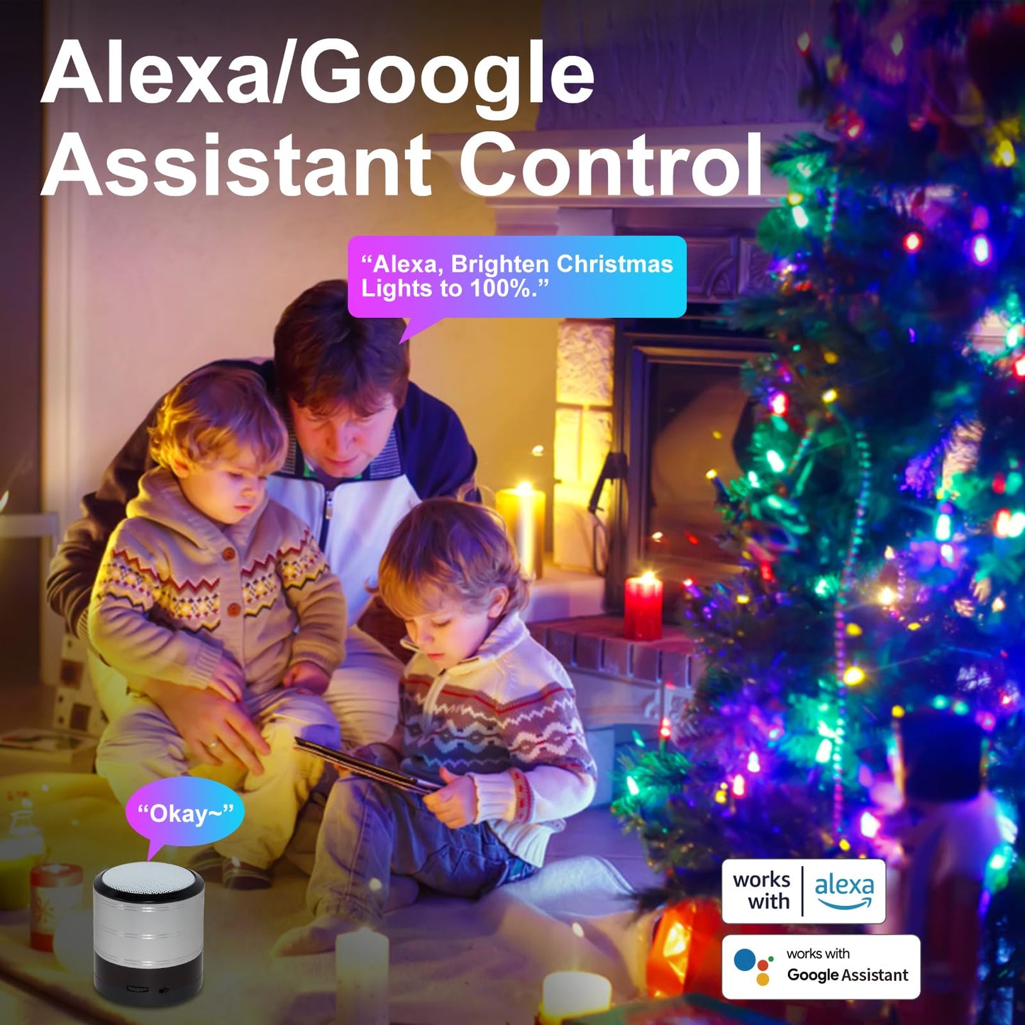 Norvo | Quanquer 196Ft Smarte Julelys, 600 Rgb Leds, Wifi App Kontroll, Fungerer Med Alexa & Google