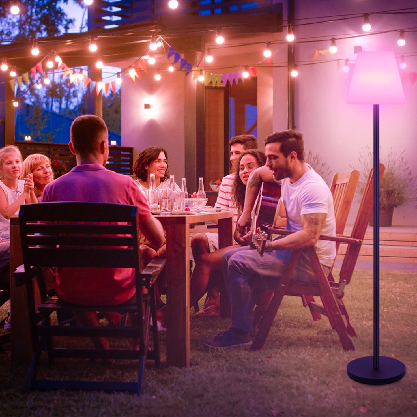 Norvo | Gewiny Solenergidrevet Utendørs Gulvlampe - Dimbar Led, Vanntett, Trådløs For Patio & Hage