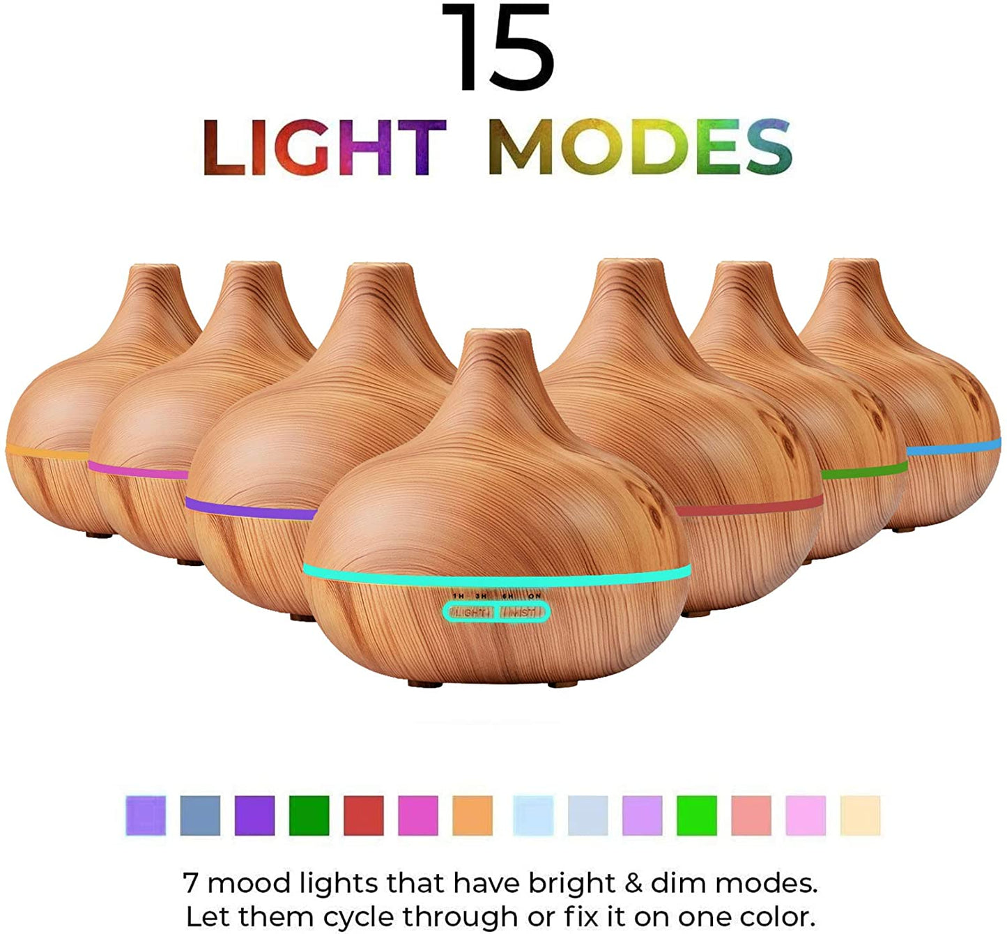 Norvo | Ultralyddiffuser & Topp 10 Eteriske Oljer - 400ml Diffuser
