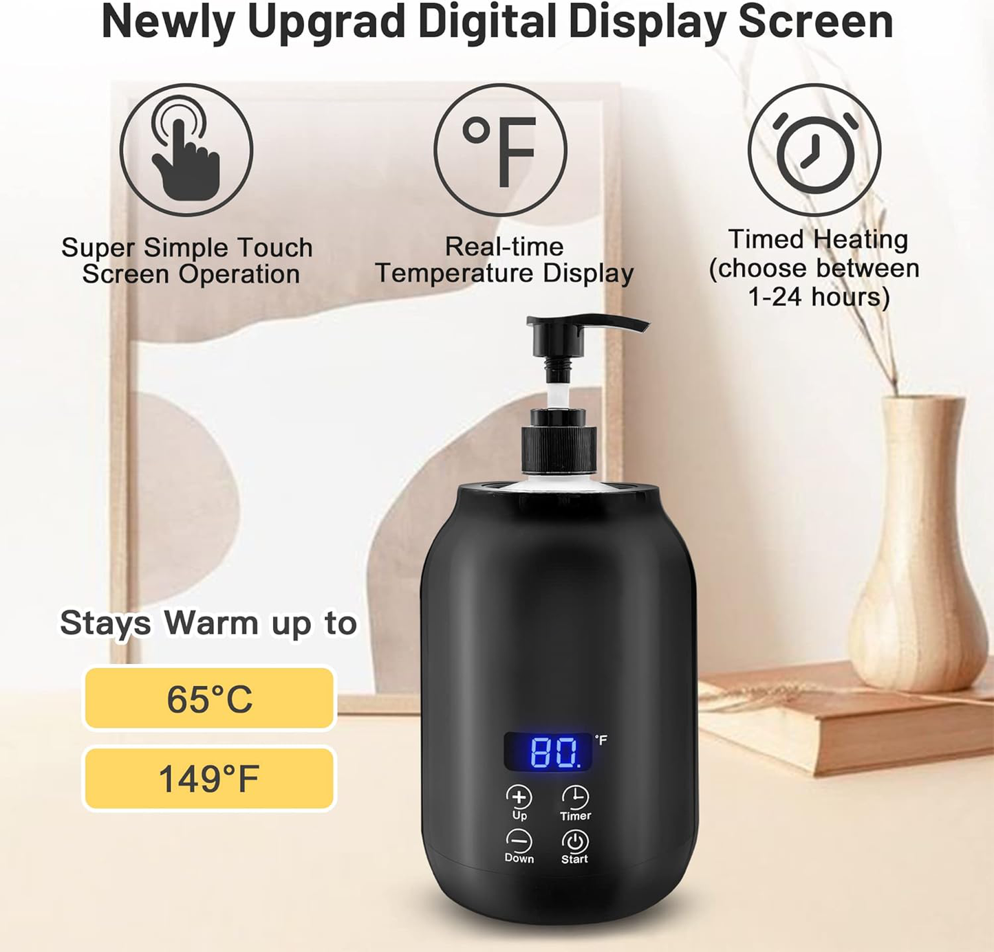 Norvo | Profesjonell Bærbar Elektrisk Massasjeoljevarmer – Rask Oppvarming & Digital Kontroll