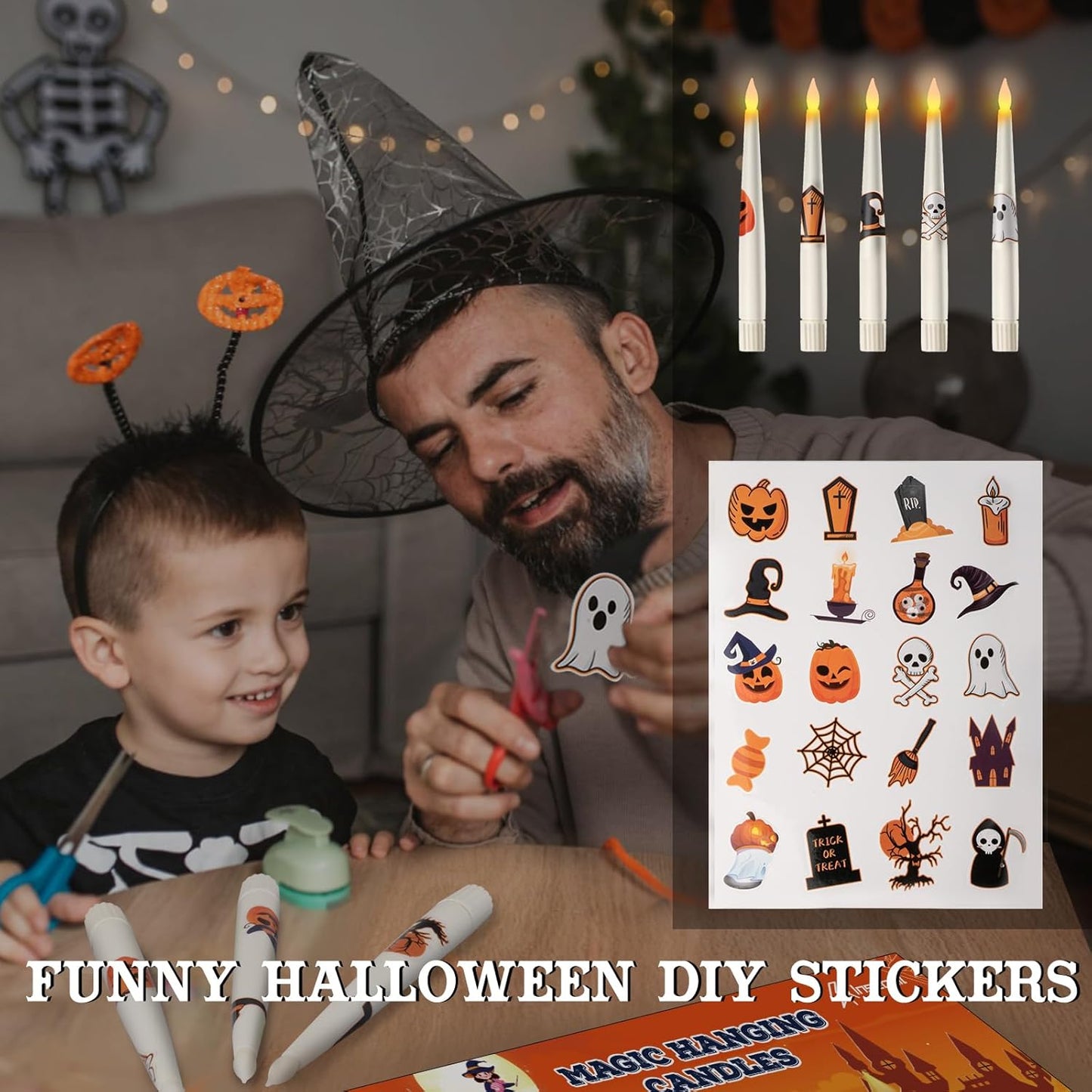 HALLOWEEN DEKORASJONSLYS - 20PCS FLYTENDE LYS MED STAVFJERNSTYRING - Norvo