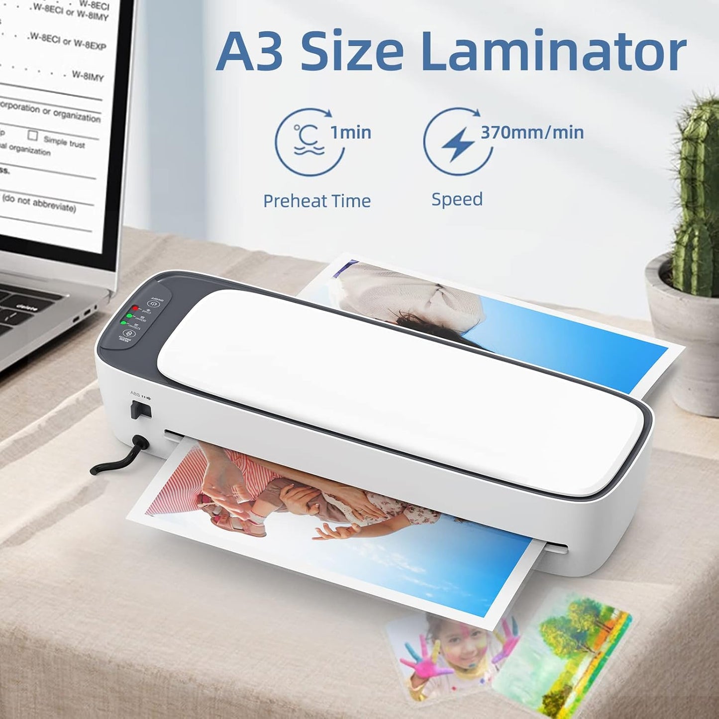 Norvo | A3 Skrivbord Laminator Sett med Varme- og Kjølemodus og 6-i-1 Funksjoner – Lexaro