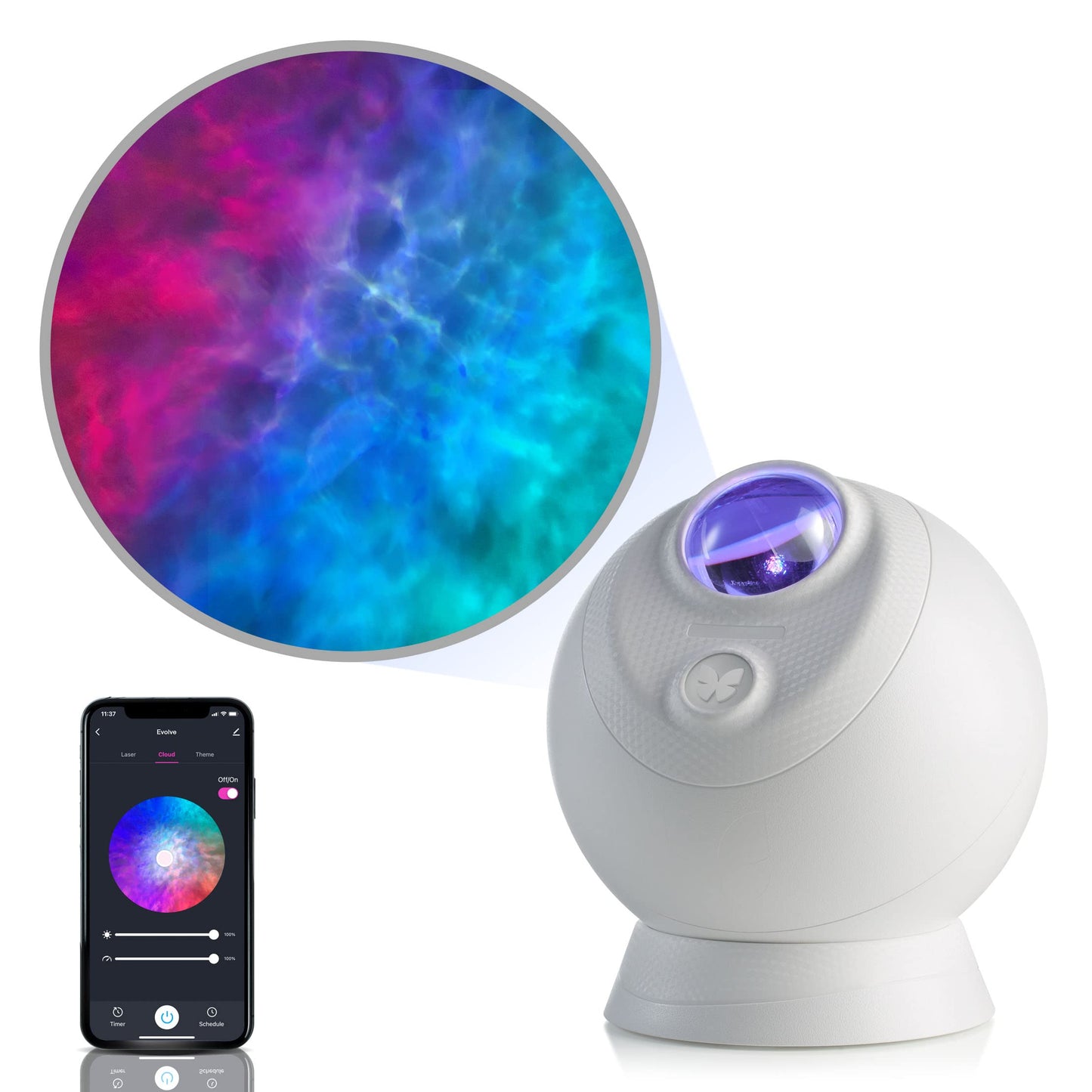 Norvo | Blisslights Sky Lite Evolve - Wifi Galaxy-projektor for meditasjon, spilling og hjemmeflerbrukersystem