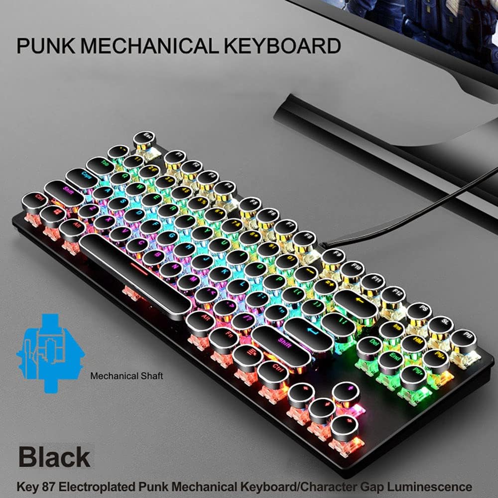 Norvo | 87-Tast Mekanisk Gaming Tastatur RGB Bakgrunnsbelyst Blå Bryter